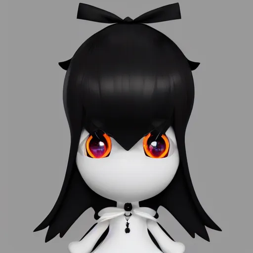 Prompt: cute fumo plush of a pure vantablack girl with a white glowing heart, lens flare, gothic regal, vray