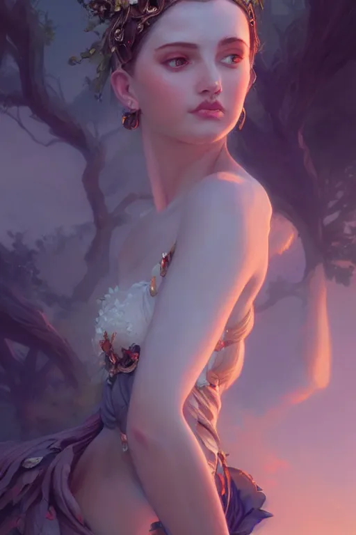 Prompt: goddess of the summer twilight, highly detailed, digital painting, artstation, concept art, smooth, sharp focus, illustration, unreal engine 5, 8 k, art by artgerm and greg rutkowski and edgar maxence