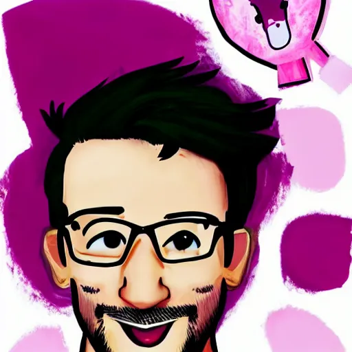 Prompt: Markiplier in a kawaii style,