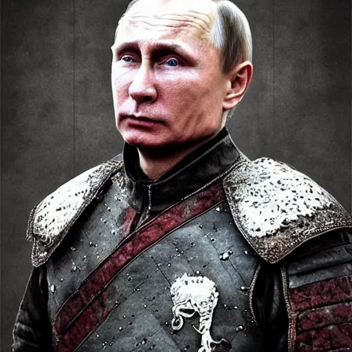 Image similar to Vladimir Putin in the style of a king in Game of Thrones