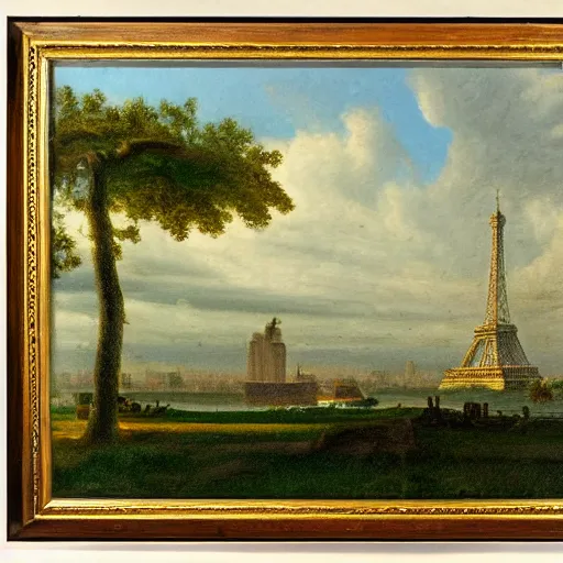 Prompt: 1750 Paris, in the style of the Hudson River School