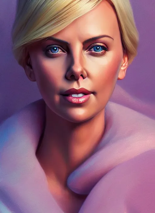 Prompt: charlize theron as a barbie doll, path traced, highly detailed, high quality, digital painting, alena aenami, lilia alvarado, shinji aramaki, karol bak, alphonse mucha, tom bagshaw