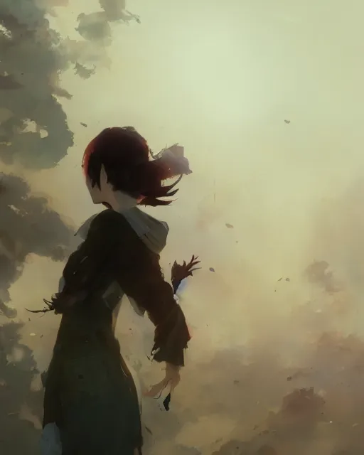 Prompt: a singer young japanese woman with very short hair looking to the skies, cinematic lighting, dramatic atmosphere, artwork by dustin nguyen, akihiko yoshida, greg tocchini, greg rutkowski, cliff chiang, 4 k resolution, trending on artstation,