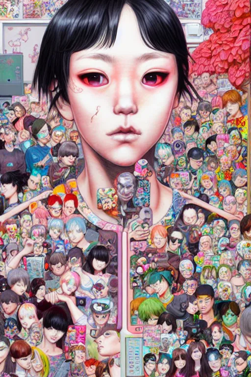 Image similar to video game system, style of yoshii chie and hikari shimoda and martine johanna, highly detailed