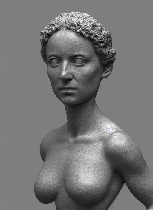 Prompt: 3D resin miniature sculpture by Jean-Baptiste Carpeaux and Antonio Corradini, woman, prefect symmetrical face, academic art, realistic, 8K, Introduction factory photo, Product Introduction Photo, Hyperrealism. Subsurface scattering, raytracing, Octane Render, Zbrush, simple background