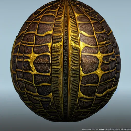 Image similar to a highly decorated dragon scale egg, photorealistic, symmetrical, unreal engine