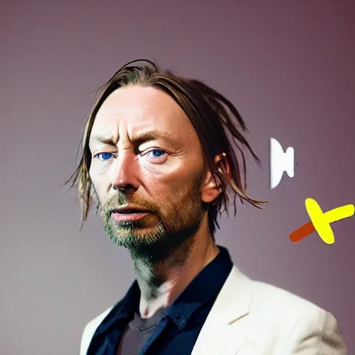 Image similar to Thom Yorke the Tank Engine