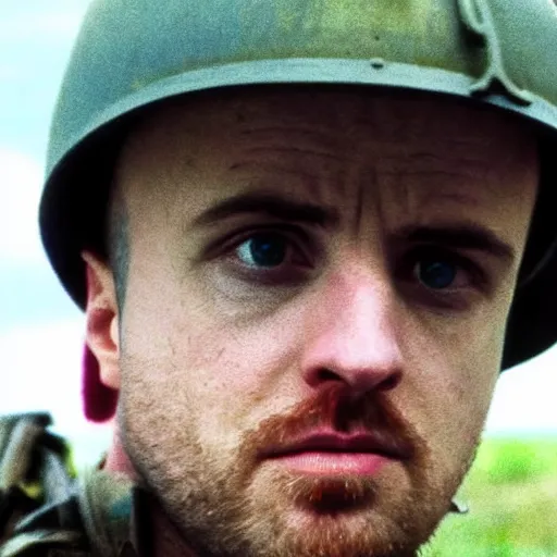 Prompt: jesse pinkman from breaking bad in the vietnam war, 4 k, hyper realistic