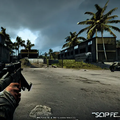 Image similar to Escape from Tarkov in Hawaii, in-game screenshot