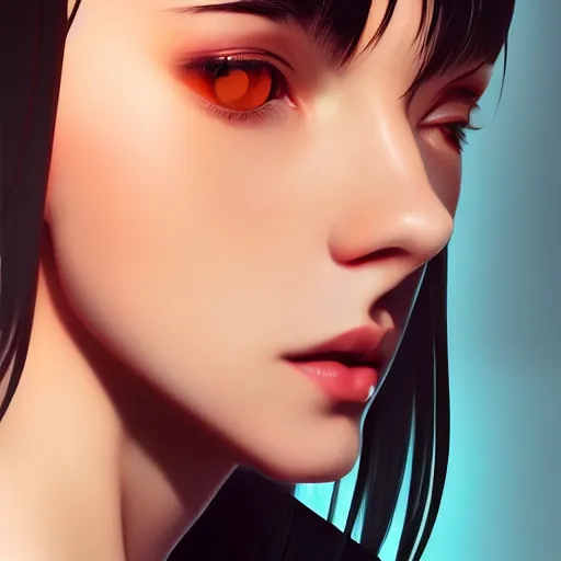 Image similar to a portrait of a beautiful model, art by ilya kuvshinov and wlop and artgerm, digital art, highly detailed, intricate, sharp focus, trending on artstation hq, deviantart, unreal engine 5, 4 k uhd image