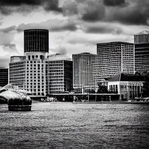 Prompt: madison wisconsin capital attacked by godzilla ( eos 5 ds r, iso 1 0 0, f / 8, 1 / 1 2 5, 8 4 mm, postprocessed, bokeh )