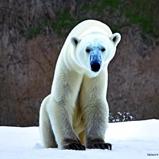 Image similar to a polar bear getting interrogated