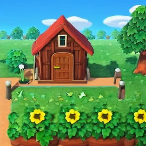 Prompt: a country bedroom in animal crossing