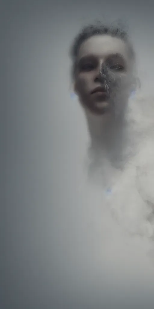 Image similar to a portrait of a person made of smoke. impressionism. matte painting. octane render