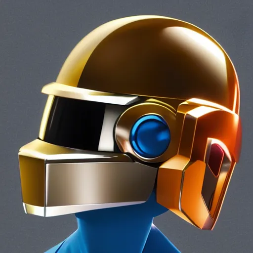 Image similar to headshot portrait of low poly 3D miniature daft punk kids standing back to back, illustration, artgerm, octane render, inspired by Greg rutkowski, colorful, studio lighting, full body