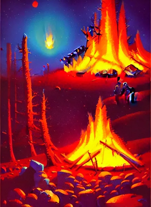 Image similar to camp fire by paul lehr