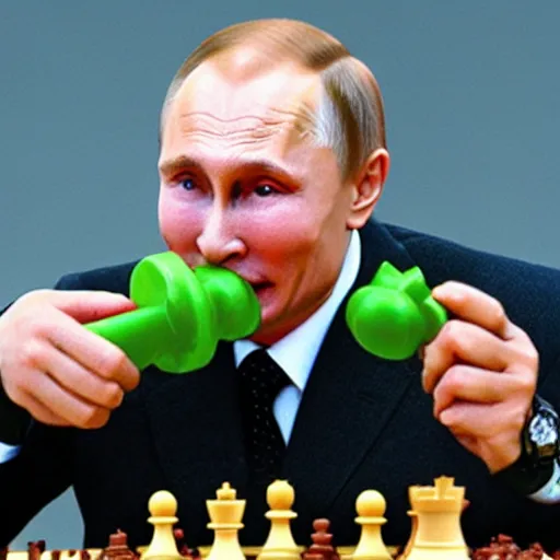 Image similar to putin eating chess piece