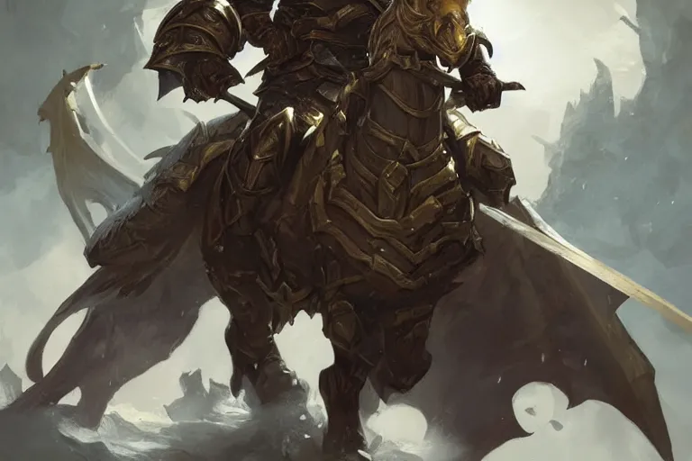 Image similar to a paladin with a dragonshield in the baroque era, league of legends art style, hearthstone art style, epic fantasy style art by Craig Mullins, fantasy epic digital art, epic fantasy card game art by Greg Rutkowski