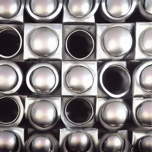 Image similar to cute arrangement of metal spheres in the shape of a cube, professional scientific technical photograph