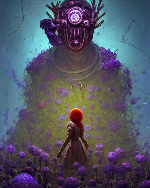 Prompt: the platonic ideal of flowers, rotting, insects and praying of cletus kasady carnage thanos davinci nazgul wild hunt doctor manhattan chtulu mandelbulb ponyo botw bioshock, d & d, fantasy, ego death, decay, dmt, psilocybin, concept art by randy vargas and greg rutkowski and ruan jia