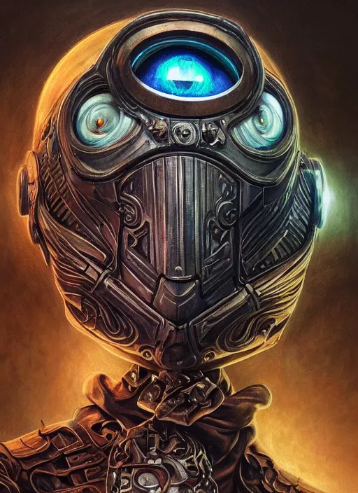 Prompt: cybernetic dj mf doom reptile eyes, metal colorful skin. intricate, elegant, highly detailed, centered, digital painting, artstation, concept art, smooth, sharp focus, illustration, artgerm, tomasz alen kopera, peter mohrbacher, donato giancola, joseph christian leyendecker, wlop, frank frazetta