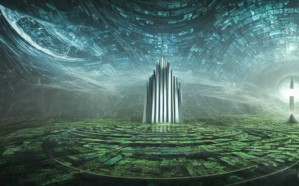 Image similar to prophecy of a techno - spiritual utopian temple, perfect future, award winning digital art