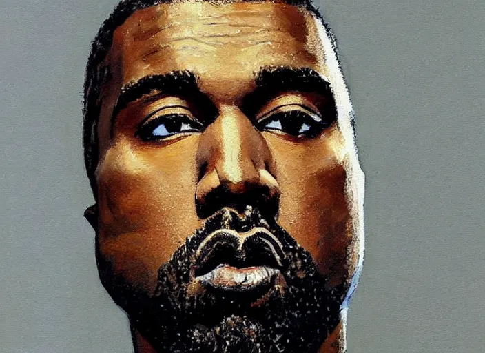 Prompt: a highly detailed beautiful portrait of kanye west, kanye west, by gregory manchess, james gurney, james jean