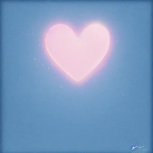 Image similar to a light pink heart with a moon texture, by makoto shinkai