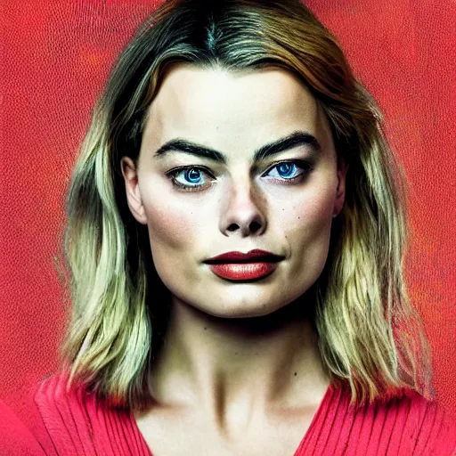 Prompt: a masterpiece portrait photo of a beautiful young woman who looks like a manic pixie dream girl margot robbie, symmetrical face