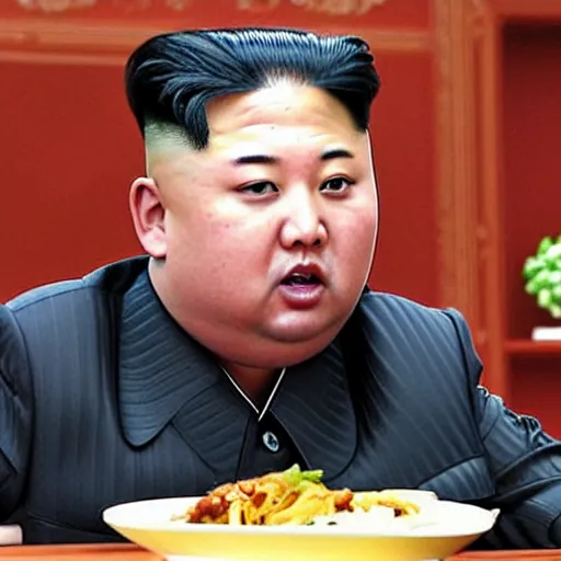 Prompt: Kim Jong-un Mukbang.