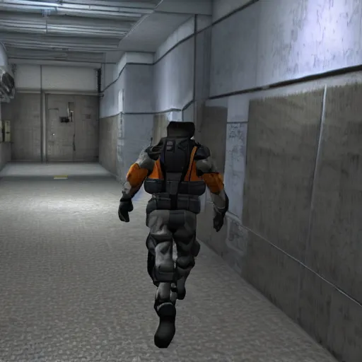 Image similar to solid snake in half life 2, game screenshot