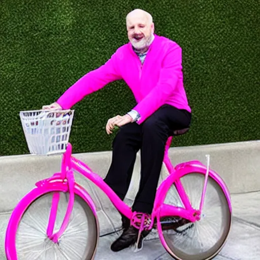 Image similar to Jim Cramer loves his new pink bicycle