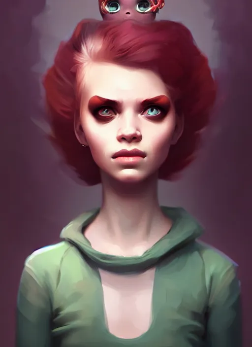 Image similar to a portrait of a pretty sewer punk young lady by daniela uhlig