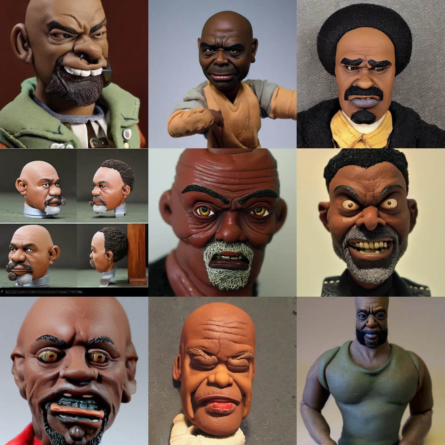 Prompt: realmr t.l!! clay! close detailed sculpted head , style: professional claymation puppet clay , by guldies