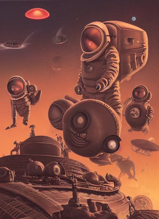 Image similar to highly detailed wide - angle portrait of a retro 1 9 6 0 s invasion from mars, nicoletta ceccoli, mark ryden, lostfish, earl nore, hyung tae, frank frazetta, global illumination, god rays, detailed and intricate environment