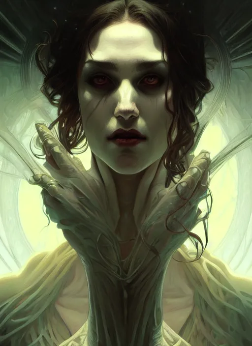 Prompt: symmetry!! portrait of a vampire, horror, moody lights!! intricate, scary, highly detailed, digital painting, artstation, concept art, smooth, sharp focus, illustration, art by artgerm and greg rutkowski and alphonse mucha