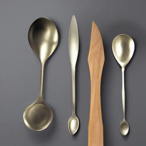 Image similar to a combination of spoon, fork and knife, highly detailed, award winning concept