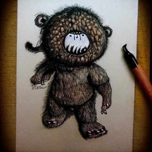 Prompt: grunge drawing of a bear voodoo doll by - rick and morty , loony toons style, horror themed, detailed, elegant, intricate