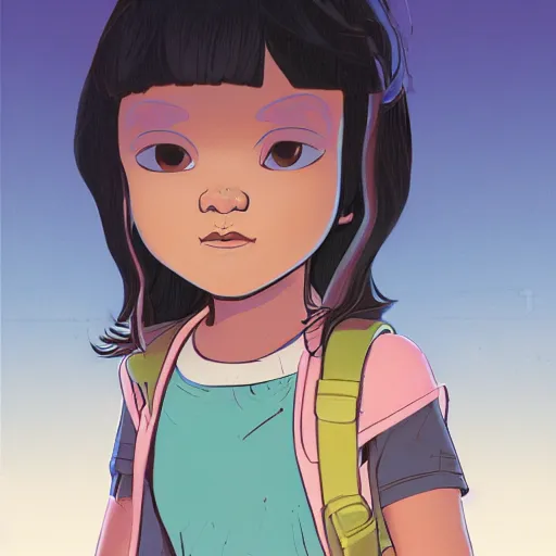 Prompt: a study of cell shaded portrait of Isabela Moner as dora the explorer, concept art, illustration, post grunge, concept art by josan gonzales and wlop, by james jean, Victo ngai, David Rubín, Mike Mignola, Laurie Greasley, highly detailed, sharp focus, alien, rim light, Trending on Artstation, HQ, deviantart, art by artgem