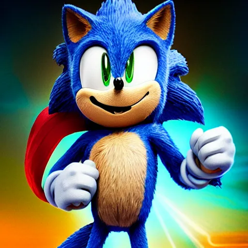 Image similar to photo of mummified sonic the hedgehog