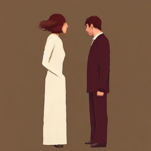 Image similar to two people in love by tim eitel, highly detailed art, trending on artstation