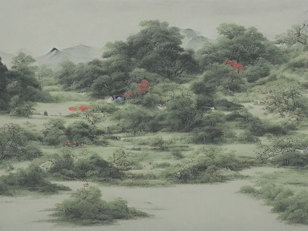 Image similar to landscape painting by huang gongwang