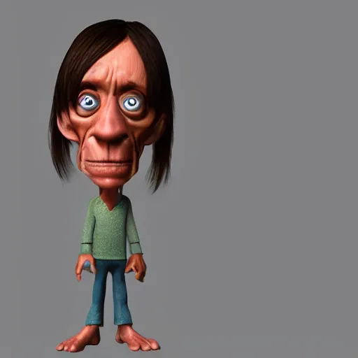 Prompt: iggy pop, 3D modeling character, full view, by Pixar