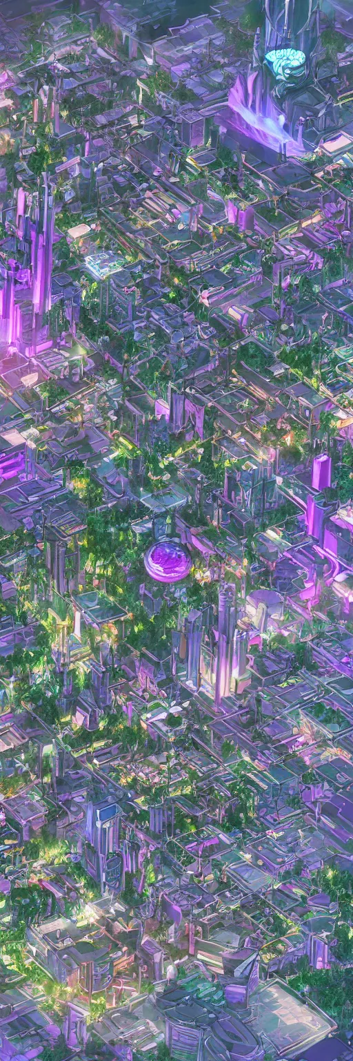 Prompt: a beautiful drawing of small section of a future funk space city, unreal engine