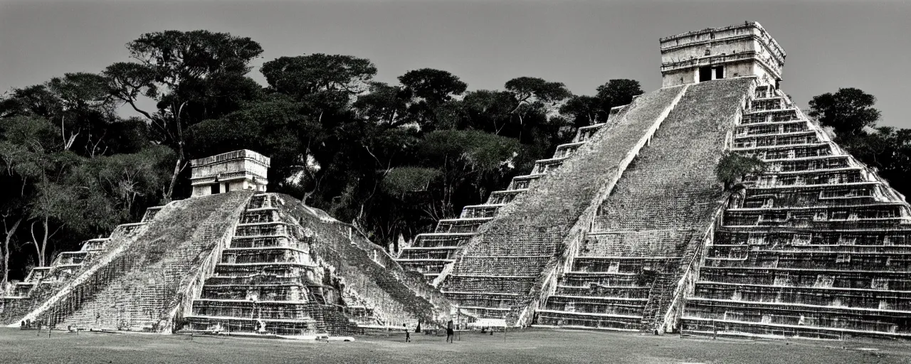 Prompt: spaghetti growing on top of chichen itza, fine detail, sigma 2 0 mm, in the style of michael kenna, kodachrome