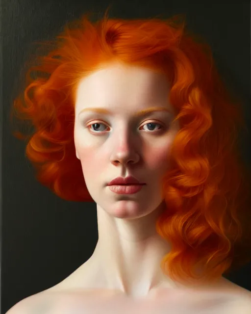 Image similar to portrait of an ethereal ginger beauty, by mary jane ansell