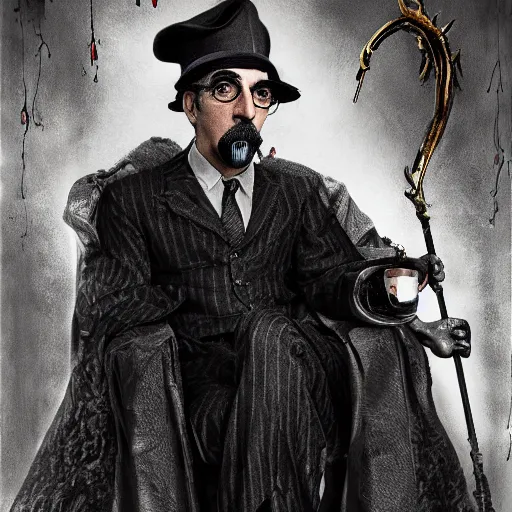 Prompt: groucho marx as bloodborne