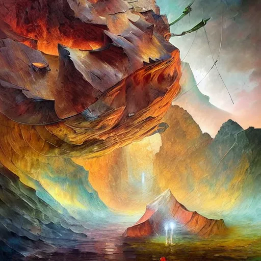 Prompt: landscape cavern mountains ornate sharp focus weird digital art nature photography by frank gehry, beksinski, peter mohrbacher, arthur adams, leonid afremov, victo ngai, android jones, antoni gaudi