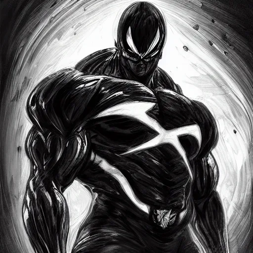 Image similar to a sketch of son goku as venom the symbiote | venom movie | ~ ~ cinematic ~ ~ lighting | award - winning | closeup portrait | by donato giancola and mandy jurgens and charlie bowater | featured on artstation | pencil sketch | sci - fi alien