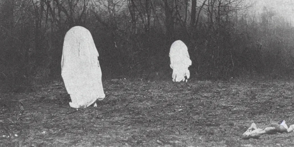 Image similar to scary unproportionable tall ghost creature crawling around, 1900s picture